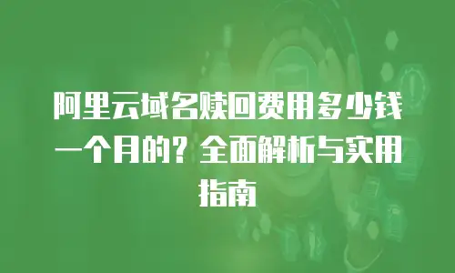 阿里云域名赎回费用多少钱一个月的？全面解析与实用指南