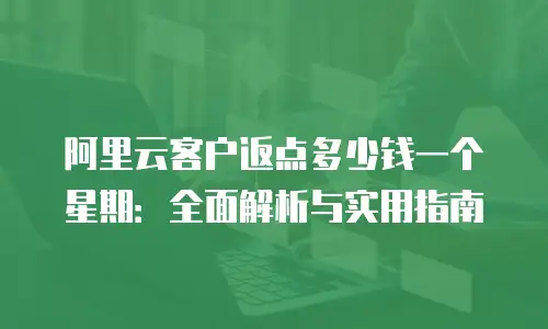 阿里云客户返点多少钱一个星期：全面解析与实用指南