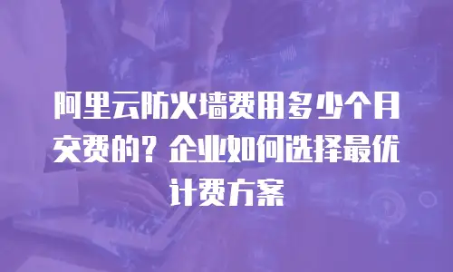 阿里云防火墙费用多少个月交费的？企业如何选择最优计费方案