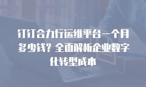 钉钉合力行运维平台一个月多少钱？全面解析企业数字化转型成本