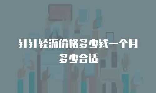 钉钉轻流价格多少钱一个月多少合适