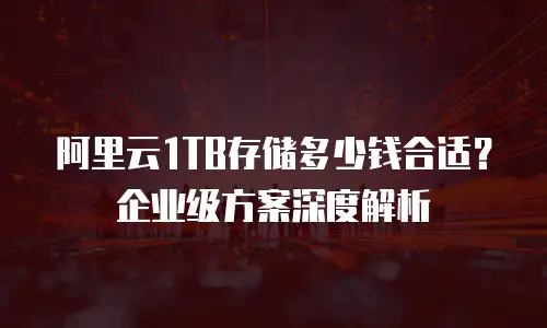 阿里云1TB存储多少钱合适？企业级方案深度解析