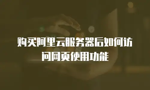 购买阿里云服务器后如何访问网页使用功能