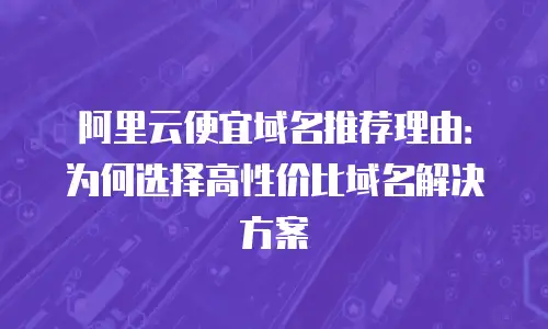 阿里云便宜域名推荐理由：为何选择高性价比域名解决方案