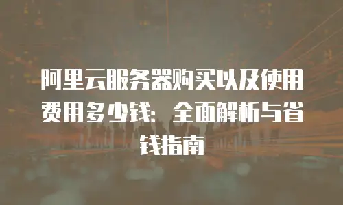 阿里云服务器购买以及使用费用多少钱：全面解析与省钱指南
