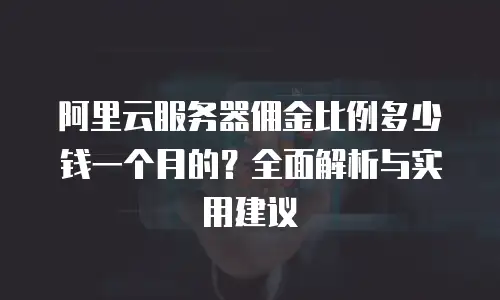 阿里云服务器佣金比例多少钱一个月的？全面解析与实用建议
