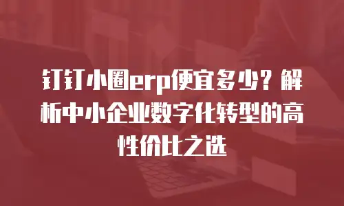钉钉小圈erp便宜多少？解析中小企业数字化转型的高性价比之选