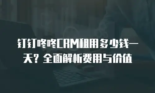 钉钉咚咚CRM租用多少钱一天？全面解析费用与价值