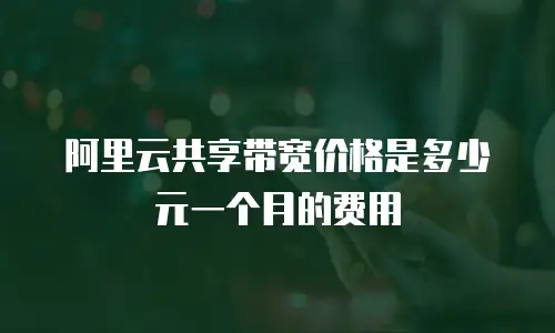 阿里云共享带宽价格是多少元一个月的费用