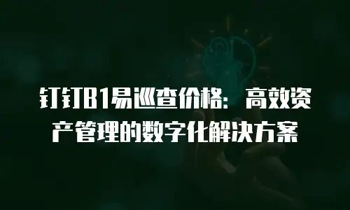 钉钉B1易巡查价格：高效资产管理的数字化解决方案