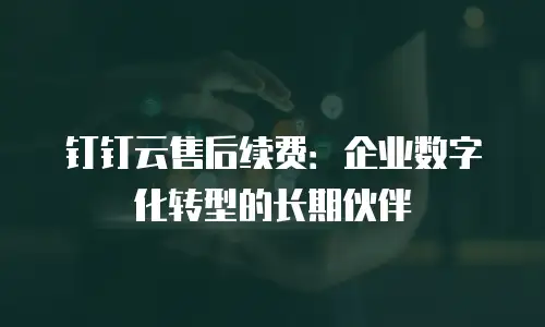 钉钉云售后续费：企业数字化转型的长期伙伴