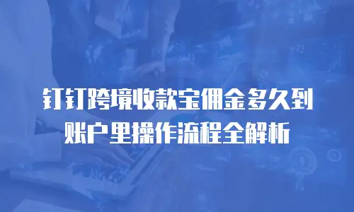 钉钉跨境收款宝佣金多久到账户里操作流程全解析