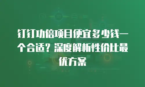 钉钉功倍项目便宜多少钱一个合适？深度解析性价比最优方案