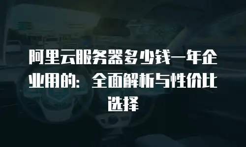 阿里云服务器多少钱一年企业用的：全面解析与性价比选择
