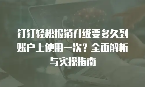 钉钉轻松报销升级要多久到账户上使用一次？全面解析与实操指南