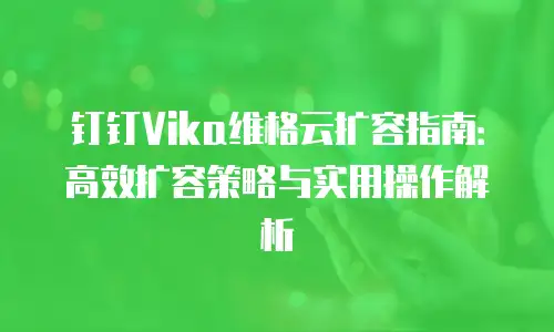 钉钉Vika维格云扩容指南：高效扩容策略与实用操作解析