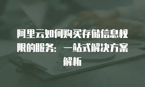阿里云如何购买存储信息权限的服务：一站式解决方案解析