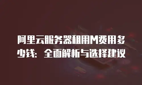 阿里云服务器租用M费用多少钱：全面解析与选择建议