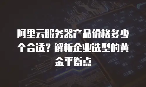 阿里云服务器产品价格多少个合适？解析企业选型的黄金平衡点