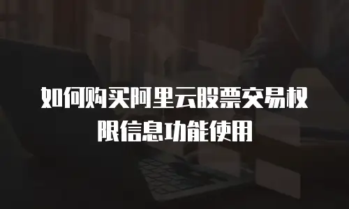 如何购买阿里云股票交易权限信息功能使用