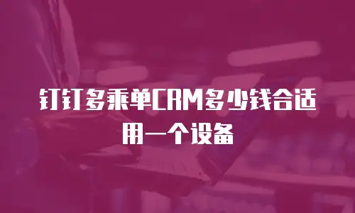 钉钉多乘单CRM多少钱合适用一个设备