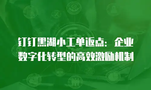 钉钉黑湖小工单返点：企业数字化转型的高效激励机制