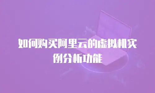 如何购买阿里云的虚拟机实例分析功能