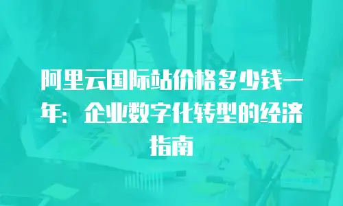 阿里云国际站价格多少钱一年：企业数字化转型的经济指南