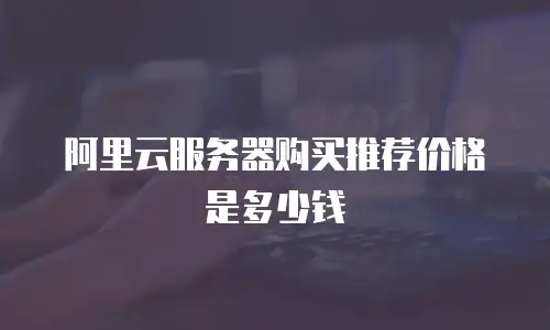 阿里云服务器购买推荐价格是多少钱