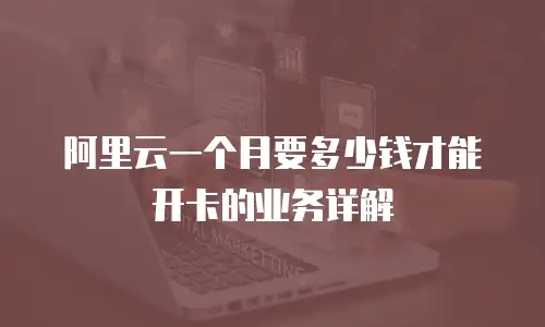 阿里云一个月要多少钱才能开卡的业务详解