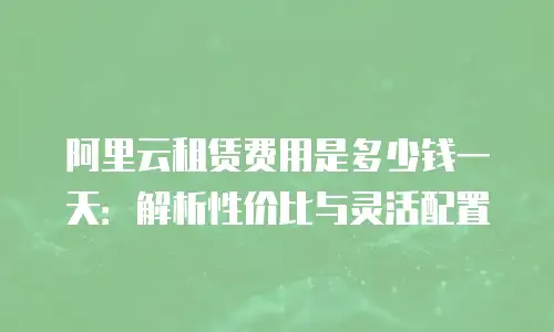 阿里云租赁费用是多少钱一天：解析性价比与灵活配置