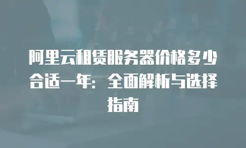 阿里云租赁服务器价格多少合适一年：全面解析与选择指南