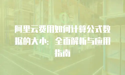 阿里云费用如何计算公式数据的大小：全面解析与应用指南