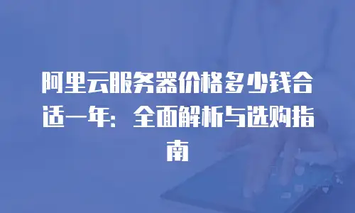 阿里云服务器价格多少钱合适一年：全面解析与选购指南