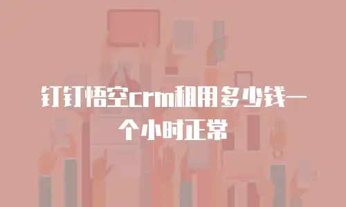 钉钉悟空crm租用多少钱一个小时正常