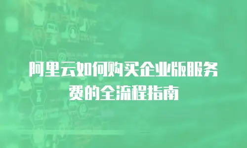 阿里云如何购买企业版服务费的全流程指南