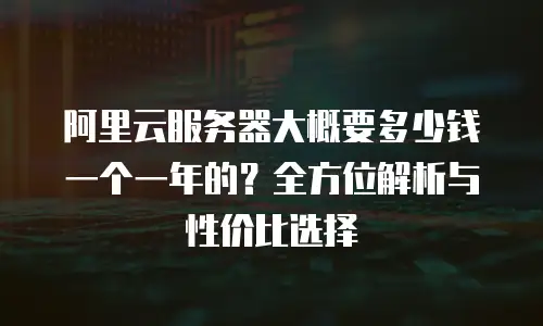 阿里云服务器大概要多少钱一个一年的？全方位解析与性价比选择