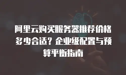 阿里云购买服务器推荐价格多少合适？企业级配置与预算平衡指南