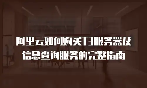 阿里云如何购买T3服务器及信息查询服务的完整指南