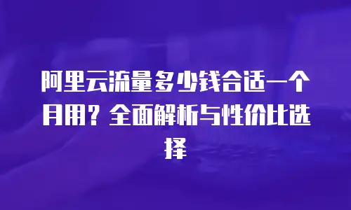 阿里云流量多少钱合适一个月用？全面解析与性价比选择