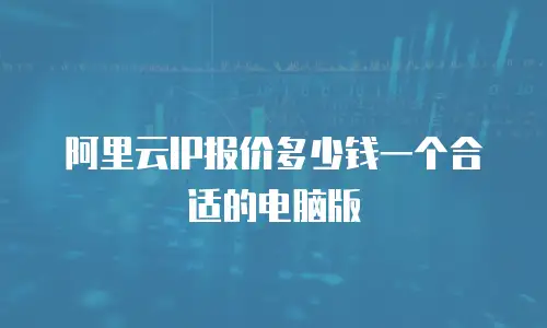 阿里云IP报价多少钱一个合适的电脑版