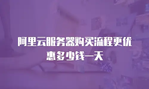 阿里云服务器购买流程更优惠多少钱一天