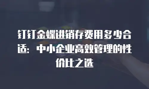 钉钉金蝶进销存费用多少合适：中小企业高效管理的性价比之选