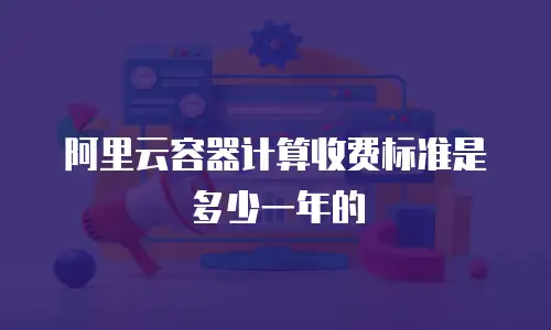 阿里云容器计算收费标准是多少一年的