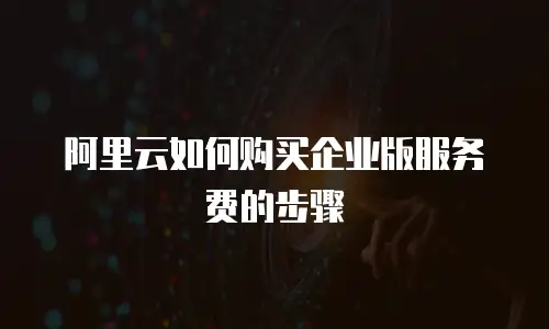阿里云如何购买企业版服务费的步骤