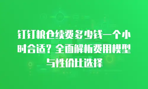 钉钉粮仓续费多少钱一个小时合适？全面解析费用模型与性价比选择