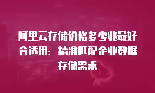 阿里云存储价格多少兆最好合适用：精准匹配企业数据存储需求