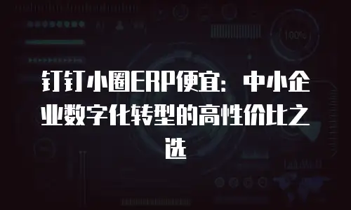 钉钉小圈ERP便宜：中小企业数字化转型的高性价比之选