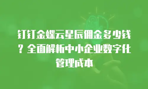 钉钉金蝶云星辰佣金多少钱？全面解析中小企业数字化管理成本