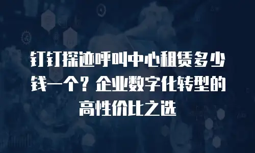 钉钉探迹呼叫中心租赁多少钱一个？企业数字化转型的高性价比之选
